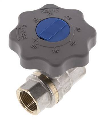Válvula de bola de latón de 2 vías para gas y agua con cierre suave Rp 3/4 pulgadas