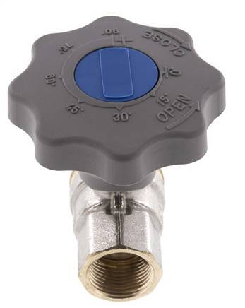 Válvula de bola de latón de 2 vías para gas y agua con cierre suave Rp 3/4 pulgadas