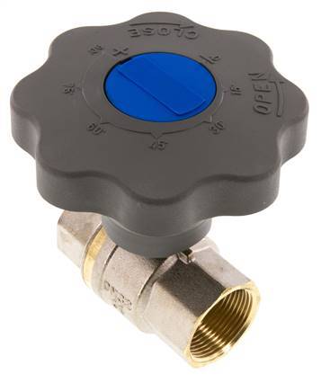 Válvula de bola de latón de cierre suave para gas y agua de 1-1/4 pulgadas