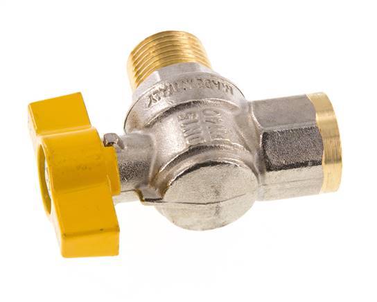 Válvula de bola de latón macho a hembra R/Rp de 1/2 pulgada de gas de 2 vías en ángulo recto