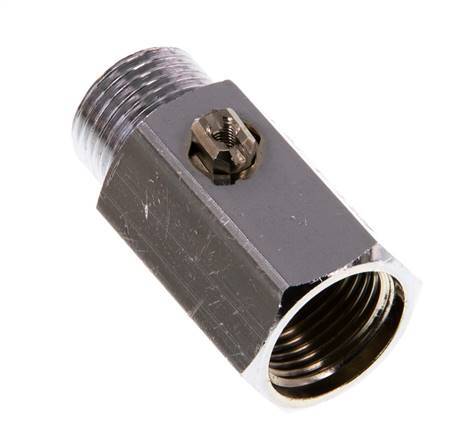 Mini válvula de bola de latón de 2 vías, macho a hembra, de 3/8 pulgadas, accionada por un destornillador, 15 bares
