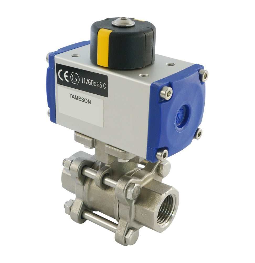 Válvula de bola neumática de acero inoxidable de 2 vías y doble efecto G3/8'' - BL2SA3