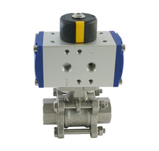 Válvula de bola neumática de acero inoxidable de 2 vías y doble efecto G1/2'' - BL2SA3