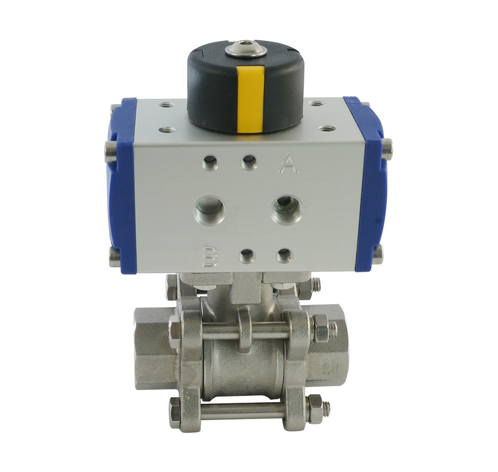 Válvula de bola neumática de acero inoxidable de 2 vías y doble efecto G3/8'' - BL2SA3