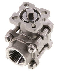Válvula de bola de acero inoxidable de 2 vías G1'' de 3 piezas de paso total ISO-Top - BL2SA3