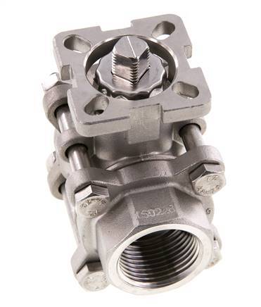 Válvula de bola de acero inoxidable de 2 vías G1'' de 3 piezas de paso total ISO-Top - BL2SA3