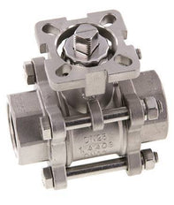 Válvula de bola de acero inoxidable de 2 vías G1'' de 3 piezas de paso total ISO-Top - BL2SA3