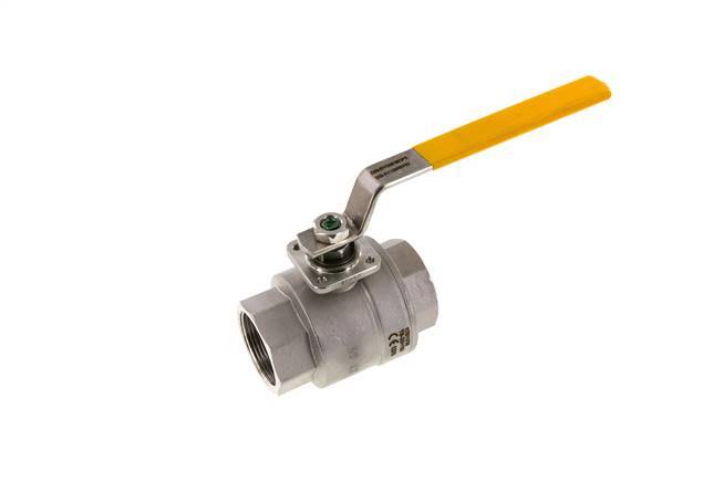 Válvula de bola de acero inoxidable de 1-1/2 pulgadas para gas de 2 vías