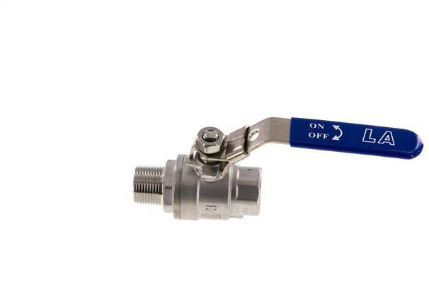 Válvula de bola de acero inoxidable de 2 vías macho a hembra R/Rp 3/4 pulgadas PN 63