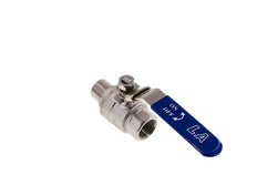 Válvula de bola de acero inoxidable de 2 vías macho a hembra R/Rp 3/4 pulgadas PN 63