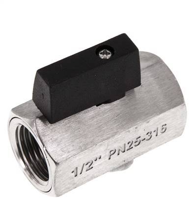 G 1/2 pulgada Miniválvula de bola de acero inoxidable de 2 vías 25 Bar