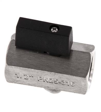 G 1/2 pulgada Miniválvula de bola de acero inoxidable de 2 vías 25 Bar