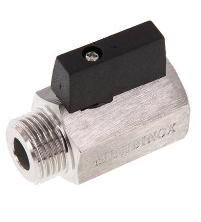 Válvula de bola de acero inoxidable de 2 vías, macho a hembra, de 1/2 pulgada, 25 bar