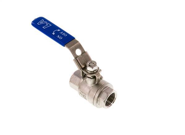 Válvula de bola de 2 vías G1/2'' Acero inoxidable PTFE 63 bar - BL2SM