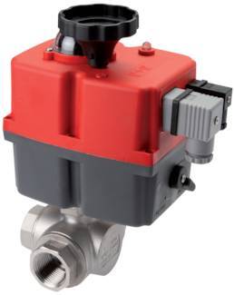 G1-1/2'' puerto T 24-240V AC/DC Válvula de bola de latón de 3 vías a prueba de fallos