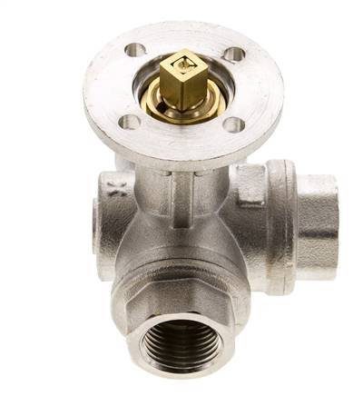 Válvula de bola de 3 vías en L G1/2'' latón ISO-Top 40bar - BL3BAL