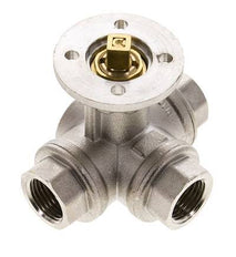 Válvula de bola de 3 vías en L G1/2'' latón ISO-Top 40bar - BL3BAL