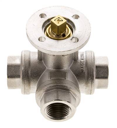 Válvula de bola de 3 vías en L G1/2'' latón ISO-Top 40bar - BL3BAL
