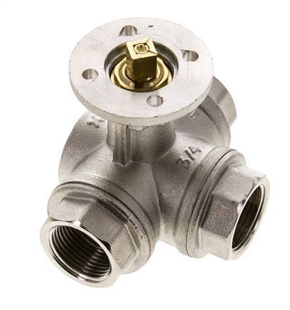 Válvula de bola de 3 vías en L G3/4'' latón ISO-Top 40bar - BL3BAL
