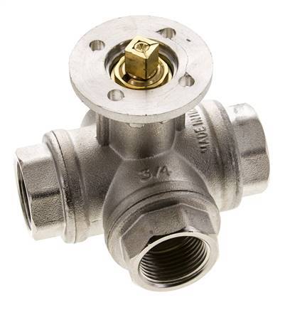 Válvula de bola de 3 vías en L G3/4'' latón ISO-Top 40bar - BL3BAL