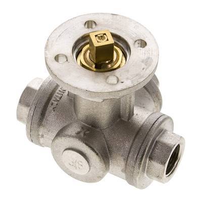 Válvula de bola de 3 vías en L G3/8'' latón ISO-Top 40bar - BL3BAL