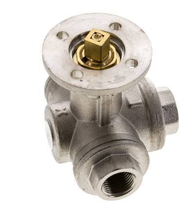 Válvula de bola de 3 vías en L G3/8'' latón ISO-Top 40bar - BL3BAL