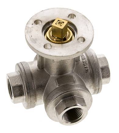 Válvula de bola de 3 vías en L G3/8'' latón ISO-Top 40bar - BL3BAL