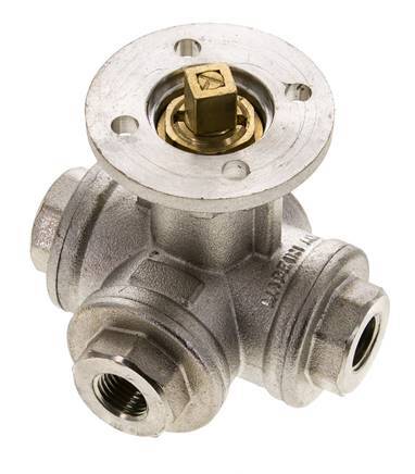 Válvula de bola de 3 vías en T G1/4'' de latón ISO-Top 40bar - BL3BAT