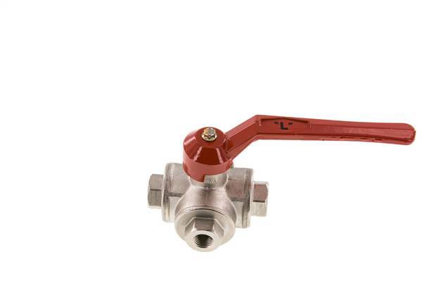 Válvula de bola de 3 vías en L G1/4'' Latón PTFE/NBR 55 bar - BL3BM