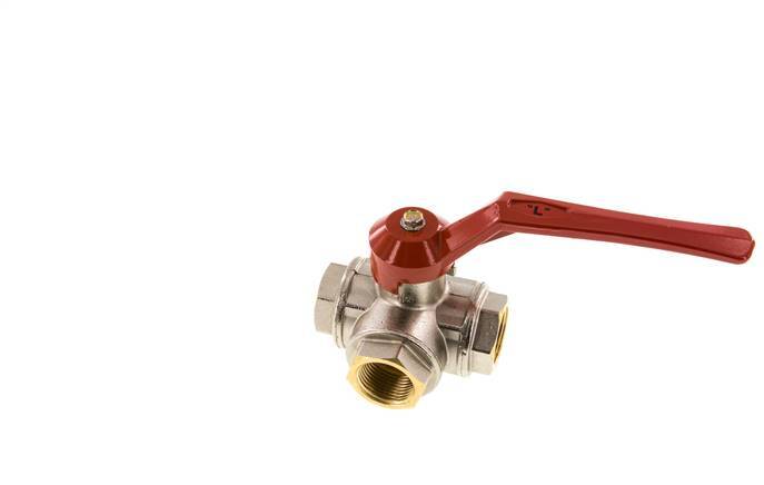 Válvula de bola de 3 vías en L G1'' Latón PTFE/NBR 45 bar - BL3BM