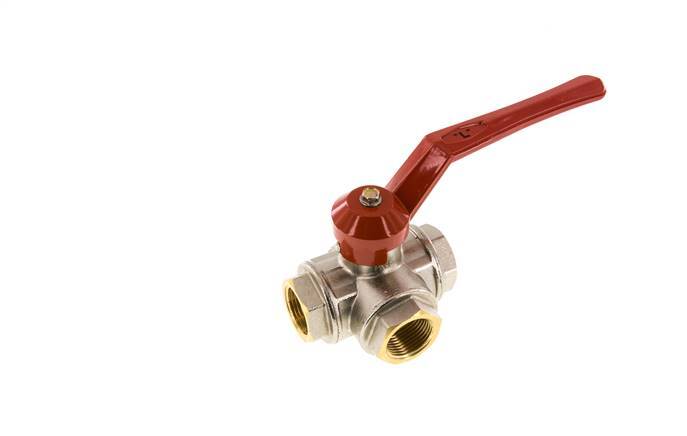 Válvula de bola de 3 vías en L G1'' Latón PTFE/NBR 45 bar - BL3BM
