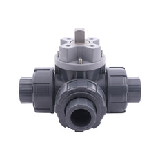 G2'' válvula de bola PVC de 3 vías taladro en T ISO-Top F05 10 bar PTFE/EPDM