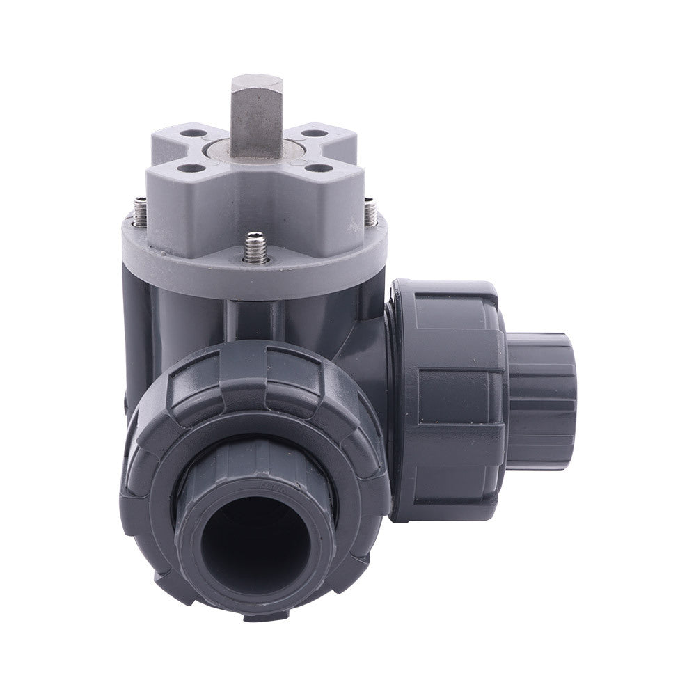 Manguito para Cementar 32 mm L-bore Válvula de Bola PVC de 3 Vías ISO-Top 10 bar PTFE/EPDM