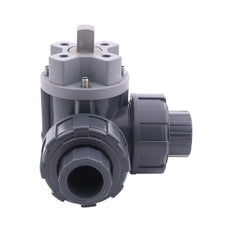 Manguito para Cementar 32 mm L-bore Válvula de Bola PVC de 3 Vías ISO-Top 10 bar PTFE/EPDM