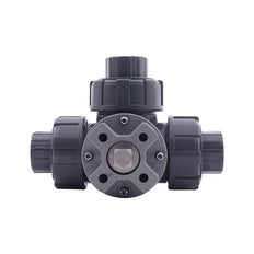 Manguito para Cementar 32 mm L-bore Válvula de Bola PVC de 3 Vías ISO-Top 10 bar PTFE/EPDM