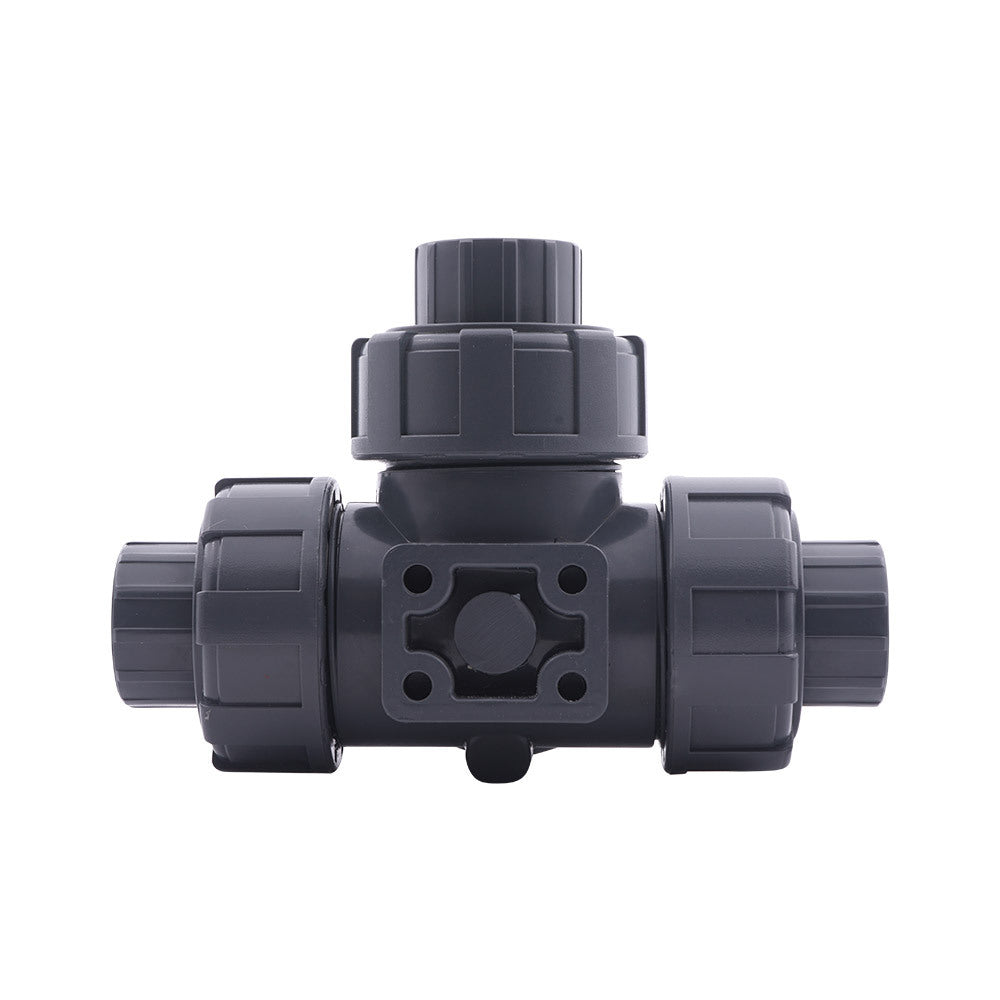 Manguito para Cementar 32 mm L-bore Válvula de Bola PVC de 3 Vías ISO-Top 10 bar PTFE/EPDM