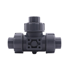 Manguito para Cementar 32 mm L-bore Válvula de Bola PVC de 3 Vías ISO-Top 10 bar PTFE/EPDM