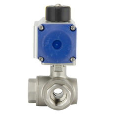 Válvula De Bola Neumática De 3 Vías En Acero Inoxidable De Puerto L De 3/8'' Doble Efecto - BL3SA