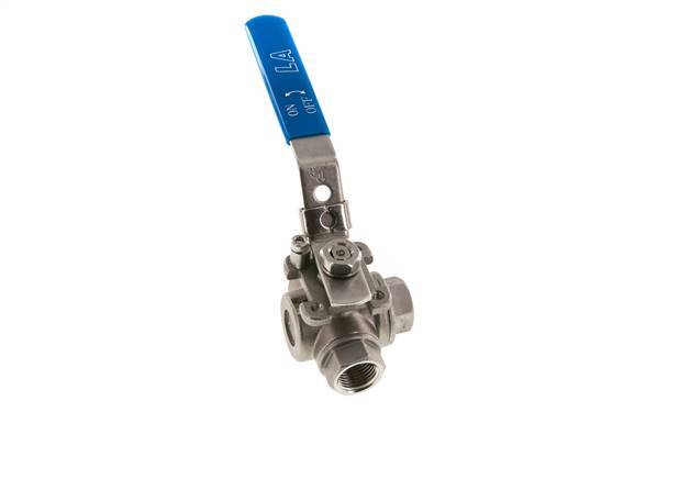 G 1/2 Pulgada Válvula De Bola De Acero Inoxidable De 3 Vías En L