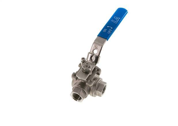 G 1/2 Pulgada Válvula De Bola De Acero Inoxidable De 3 Vías En L