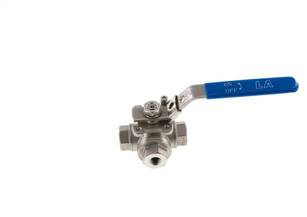 Válvula De Bola De Acero Inoxidable En L De 3 Vías G 1/4 Pulgada