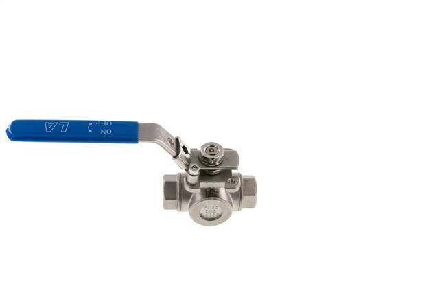 Válvula De Bola De Acero Inoxidable En L De 3 Vías G 1/4 Pulgada