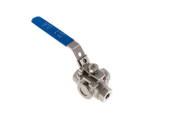 Válvula De Bola De Acero Inoxidable En L De 3 Vías G 1/4 Pulgada
