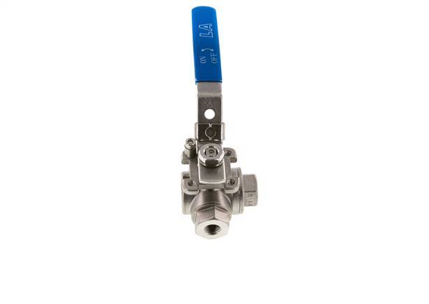 Válvula De Bola De Acero Inoxidable En L De 3 Vías G 1/4 Pulgada