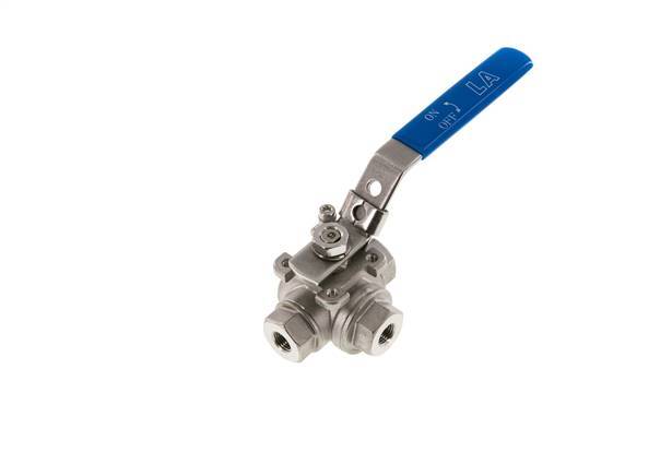 Válvula De Bola De Acero Inoxidable En L De 3 Vías G 1/4 Pulgada