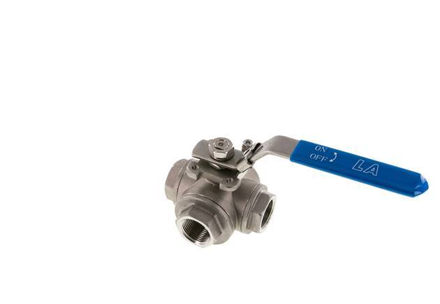 G 3/4 Pulgada Válvula De Bola De Acero Inoxidable De 3 Vías L-Port