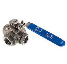 Válvula De Bola De Acero Inoxidable En L De 3 Vías G 1/4 Pulgada