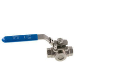 G 3/8 Pulgada Válvula De Bola De Acero Inoxidable De 3 Vías T-port