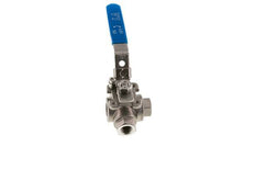 G 3/8 Pulgada Válvula De Bola De Acero Inoxidable De 3 Vías T-port