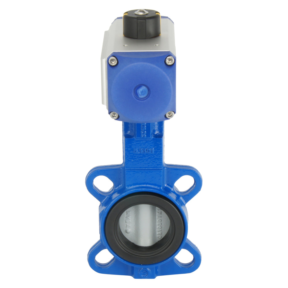Válvula de mariposa neumática tipo wafer DN40 (1-1/2 pulgadas) GG25-Acero inoxidable-NBR Doble efecto - BFLW